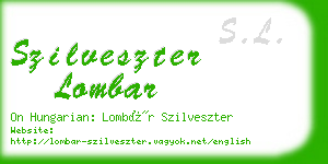 szilveszter lombar business card